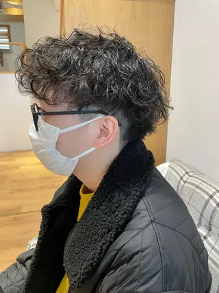 ショート パーマ メンズ 暖色カラー/似合わせ カット/名古屋/辻のヘアスタイル