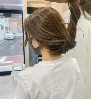 セミロング カラー 海外デザイン🇺🇸 石渡諒太のヘアスタイル