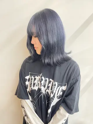 ミディアム カラー カットモデル/ ハイトーン/ゆうあのヘアスタイル