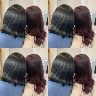 セミロング カラー ヘアアレンジ 🦋韓国ヘア 坂本 菜摘🦋のヘアスタイル