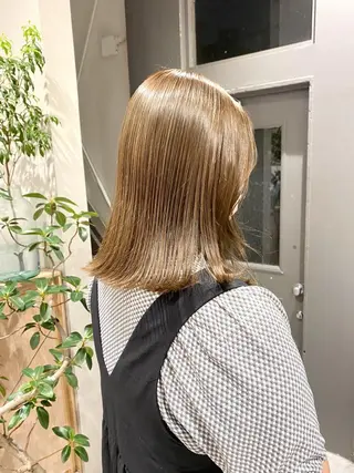 ミディアム カラー cie所属・ボブ/ミニボブ 透明感カラーkadoのヘアスタイル