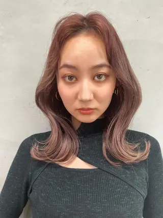 ミディアム カラー unico.所属・韓国ヘア/暖色カラー 新美多英のヘアスタイル