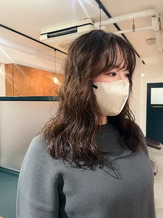 セミロング パーマ 暖色/パーマ 🌼クニトウメイのヘアスタイル