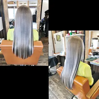 ロング ✯カラー&編み込み エクステ✯池田智博✯のヘアスタイル