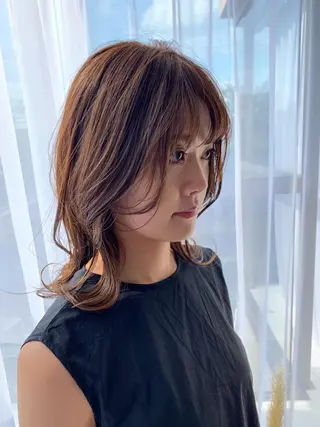 ミディアム カラー モリシュンスケ /レイヤー/髪質改善のヘアスタイル
