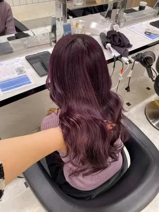 ロング カラー 透明感ベージュカラー ♡上野♡AIのヘアスタイル