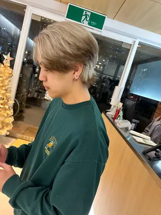 ショート カラー メンズ 🍀透明感抜群🍀/ ハイトーンカラーのヘアスタイル