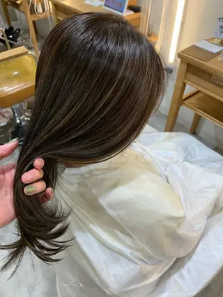 セミロング カラー ブリーチ/アレンジ 天満/chihiroのヘアスタイル