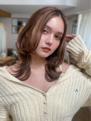 セミロング 透明感カラー/ 似合わせヘア/まなみのヘアスタイル