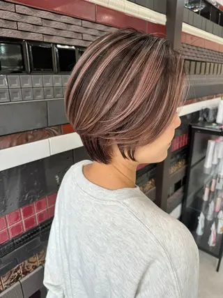 ショート カラー ショート×ブリーチ 🪞問屋町/yujiのヘアスタイル