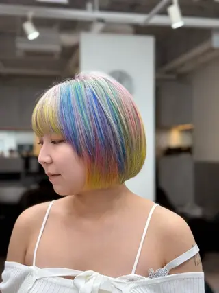 ショート カラー ヘアアレンジ ⭐️柏木皇気ブリーチ ムラ修正/他店直しのヘアスタイル