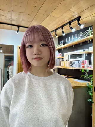 ミディアム カラー Rico / bob/グレージュのヘアスタイル