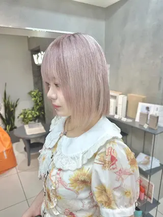 ショート カラー ハイトーンカラー が絶対可愛い✨泰聖✨のヘアスタイル