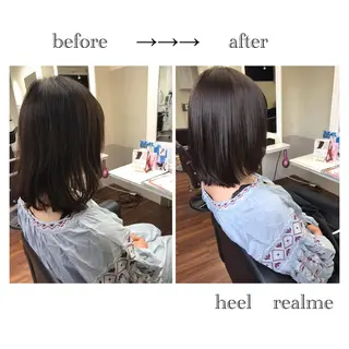 ミディアム カラー パーマ 成松 勇治のヘアスタイル
