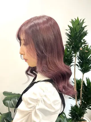 セミロング カラー ヘアアレンジ HIROKO / 透明感暖色カラー🎀のヘアスタイル