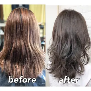 ミディアム カラー KIZU 髪質改善 オカルト怪談のヘアスタイル