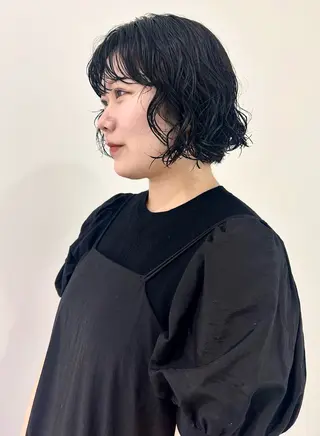 ミディアム カラー パーマ 👔ボブ﹨似合 わせパーマ🩳ももかのヘアスタイル