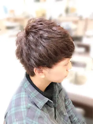 ショート パーマ メンズ 髪質改善縮毛矯正 💎TOMOのヘアスタイル