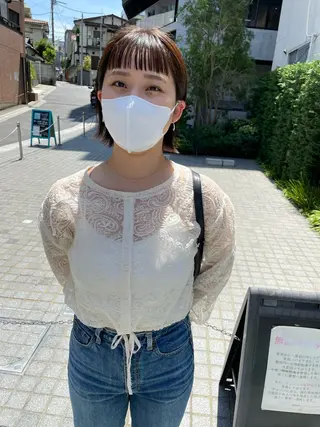 ショート カラー パーマ/透明感カラー /ボブ/吉田一生のヘアスタイル