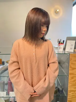 ミディアム カラー sakura🌸 レイヤー/韓国ヘアのヘアスタイル