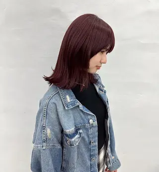 ミディアム カラー 顔まわりカット/艶髪 カラー✨けいとのヘアスタイル