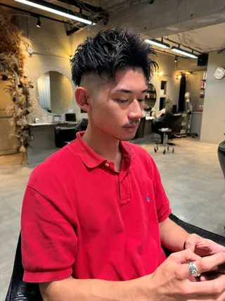 ショート パーマ メンズ カラーモデル募集中 🎨三ッ峰悠貴のヘアスタイル