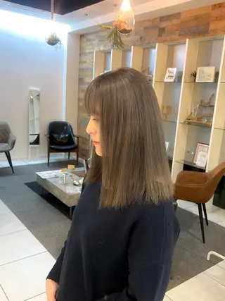 セミロング カラー 髪質改善/ストレート パーマ長久手/ひかるのヘアスタイル