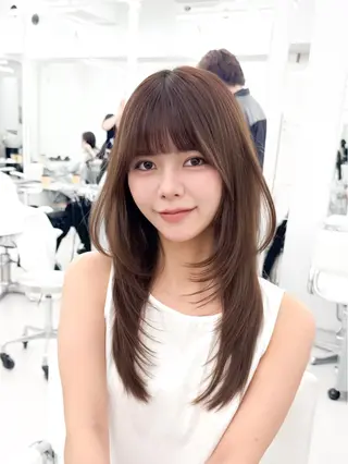 ミディアム カラー ヘアアレンジ 最小顔周り&レイヤー 特化/池袋/kokiのヘアスタイル