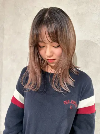 ミディアム ayano🍒パーマ 暖色カラーのヘアスタイル