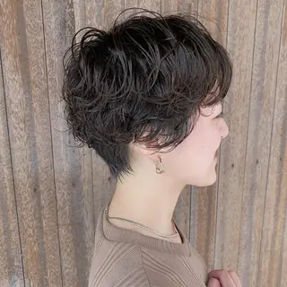 ショート パーマ イヌイ フウコのヘアスタイル