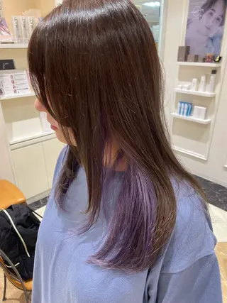ロング カラー 顔まわり/インナー カラー/　syuriのヘアスタイル