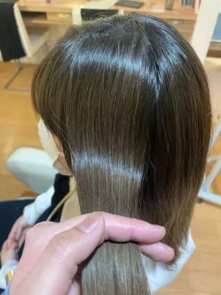 ミディアム カラー ボブ/透明感カラー 永田真穂のヘアスタイル