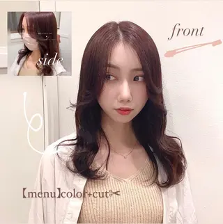 セミロング カラー 柔らかbeige モトキのヘアスタイル