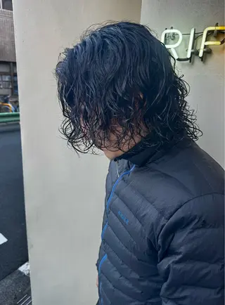 ミディアム パーマ 園田 将士のヘアスタイル