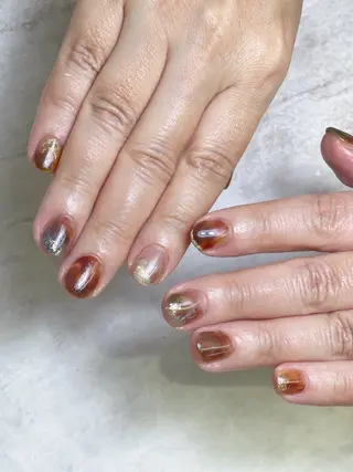 ネイル 山下 オレンジのネイルデザイン