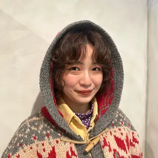 ミディアム パーマ Aust hair Stella新宿所属・Yuki☺︎パーマ レイヤーカットウルフのヘアスタイル