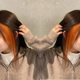 セミロング カラー 前田 美桜のヘアスタイル