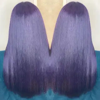 ロング カラー パーマ ヘアアレンジ 髪質改善×ハイトーン 中田啄也のヘアスタイル