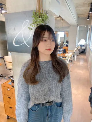 ロング カラー ♠️暗髪レイヤー♠️ 中山唯斗のヘアスタイル