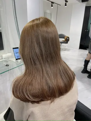 セミロング カラー ✨透明感、艶髪ヘア✨ 韓国ヘア特化💖のヘアスタイル