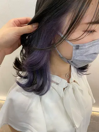 ミディアム カラー Rinka/梅田/ 透け感カラー🤎のヘアスタイル