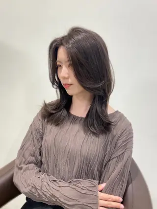 ミディアム カラー 岡山 愛のヘアスタイル