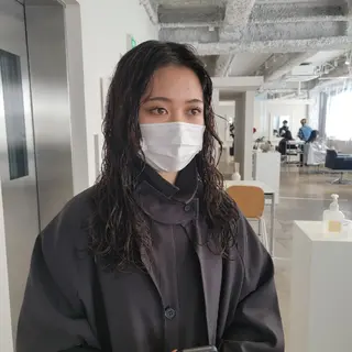 パーマ ミディアム 片岸 信征のヘアスタイル