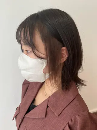 ミディアム カラー ボブ🍊暖色カラー 浅草【Bob美容師】のヘアスタイル