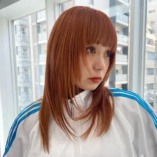 セミロング カラー ダブルカラー 🌙ｃｈｉｎａｒｉのヘアスタイル