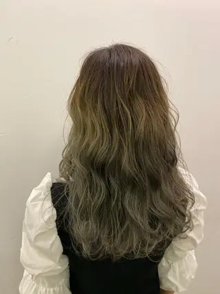 セミロング カラー brace今里店店長 加井直樹のヘアスタイル