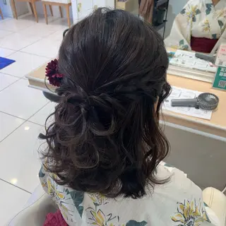 セミロング ヘアアレンジ 宮永 璃沙のヘアスタイル