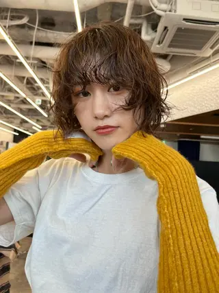 ショート パーマ 阿久津真衣 似合わせカットのヘアスタイル