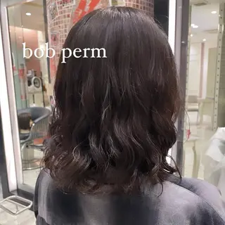 ミディアム パーマ ボブパーマ ♡ヨシカワハナコのヘアスタイル