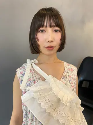 ミディアム カラー 永田 愛莉のヘアスタイル